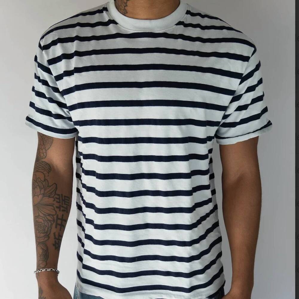 NEW ASHER enzo stripe tee in ice blue